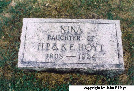 Nina Rood Hoyt Tombstone